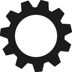 Rotating gear on the left